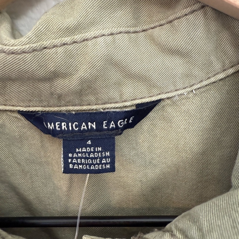 NEW American Eagle Long Sleeve Green Utility Romper Size 4 NWT - Picture 3 of 9